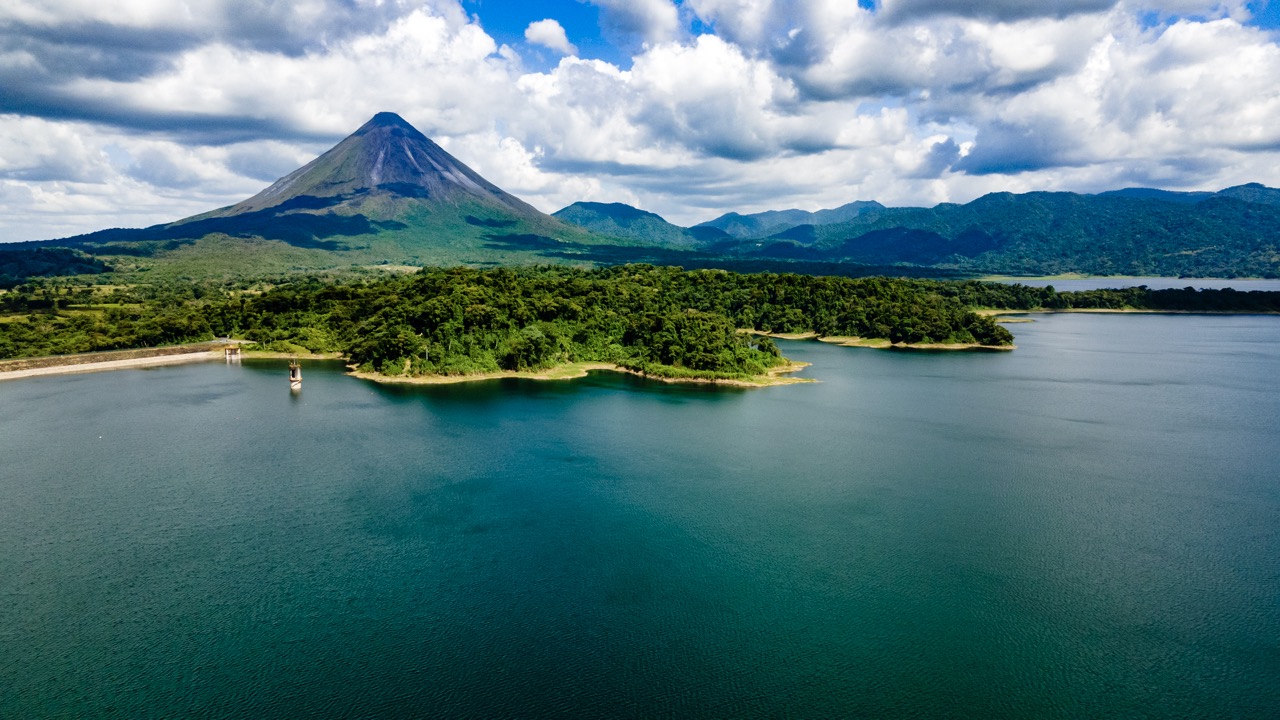 Arenal Volcano view from La Fortuna - transfer to SJO Airport
